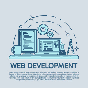 計算機、電話和平板電腦的等距平線圖解。用于演示響應性 web 設計